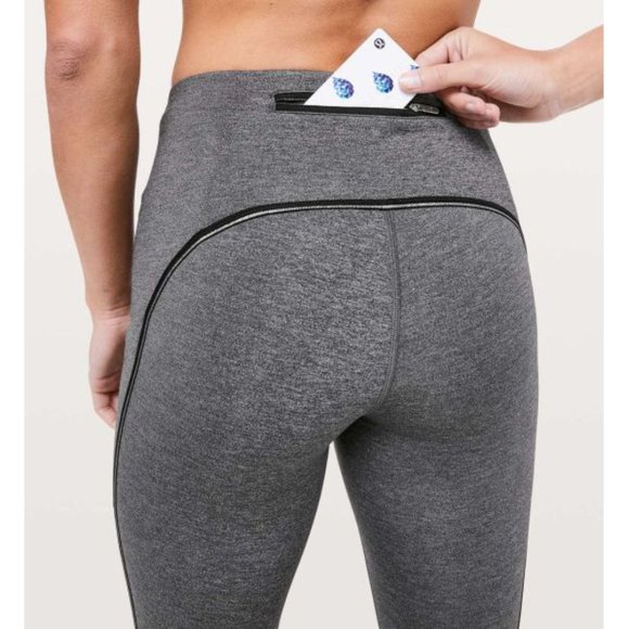 Lululemon Speed Up Tight *Metallic 28" Heathered Black Reflective Skinny Pants 4 - Picture 4 of 12